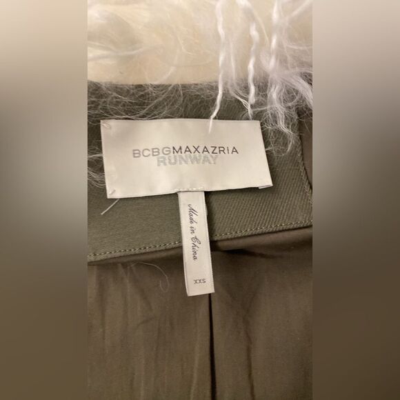 BCBG Maxazria Runway Olive  real fur Jacket, XXS - Picture 14 of 16